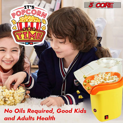 5Core Popcorn Machine 16 Cup Hot Air Popper Mini Portable Electric Pop Corn Maker YELLOW